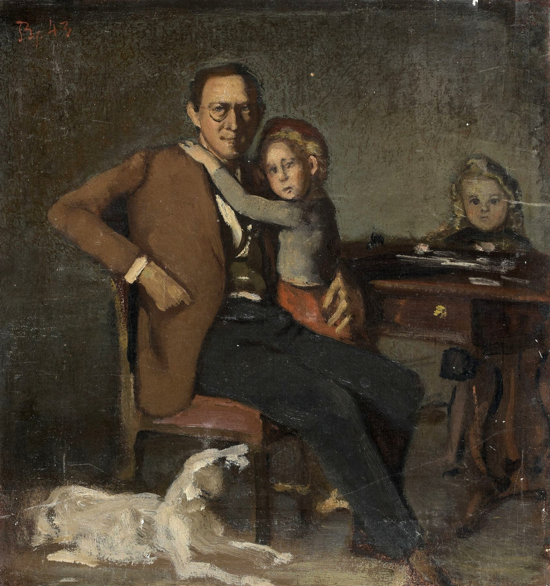 Portrait of Monsieur Ch. With children, 1943, 37×40 cm by Balthus  (Balthasar Klossovsky de Rola): History, Analysis & Facts | Arthive