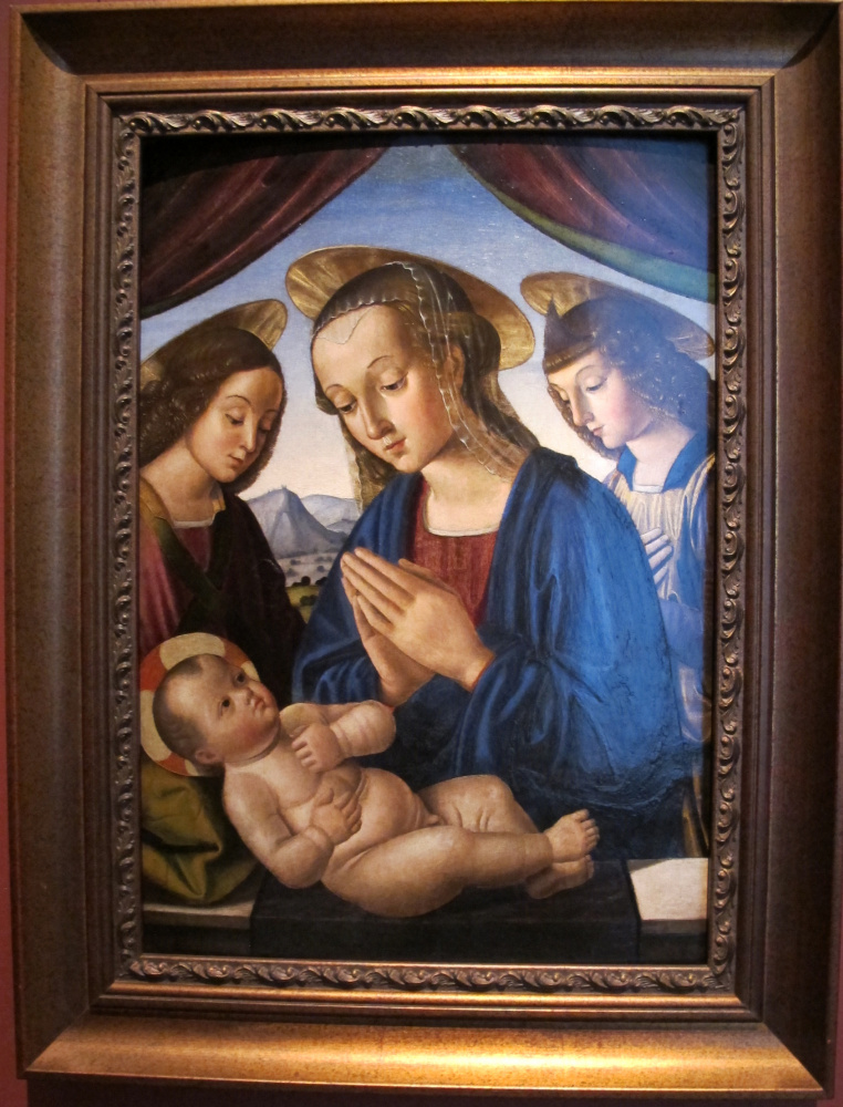 Madonna avec un bébé et deux anges