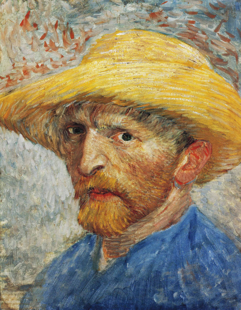 Vincent van Gogh. Self portrait in straw hat