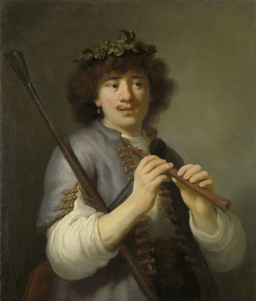 戈瓦特·弗林克. Rembrandt as a cowherd boy with a flute