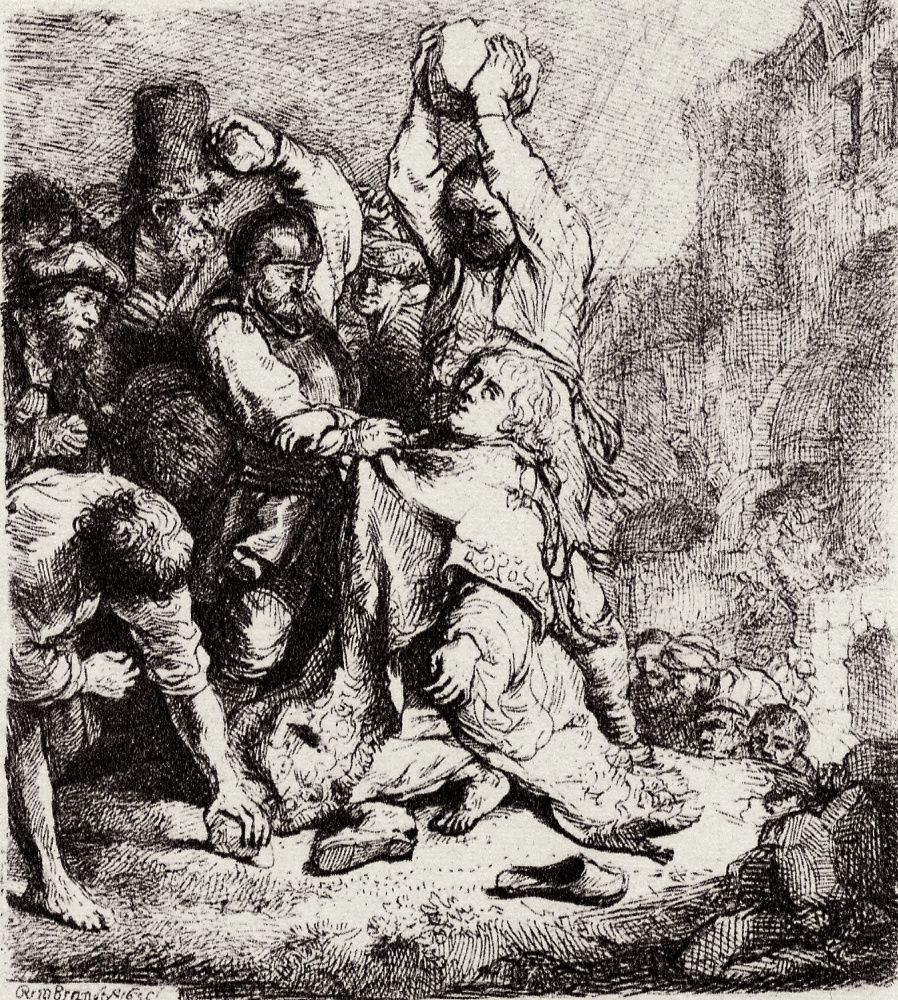 Rembrandt Harmenszoon van Rijn. The stoning of Saint Stephen