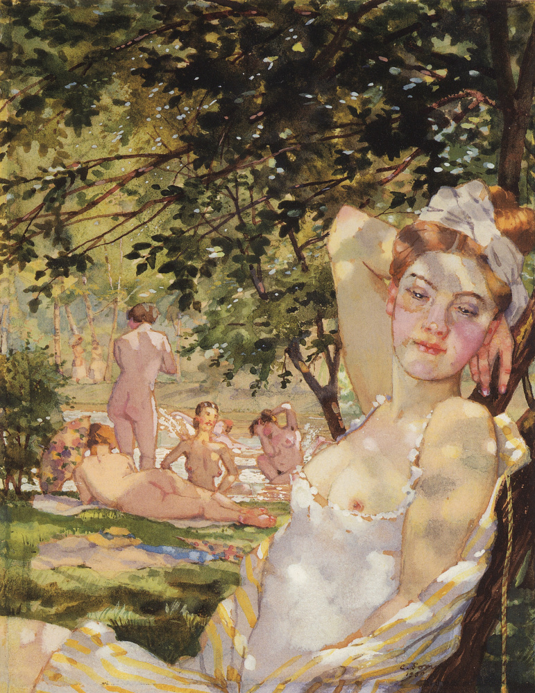 Konstantin Somov. Bathers in the sun