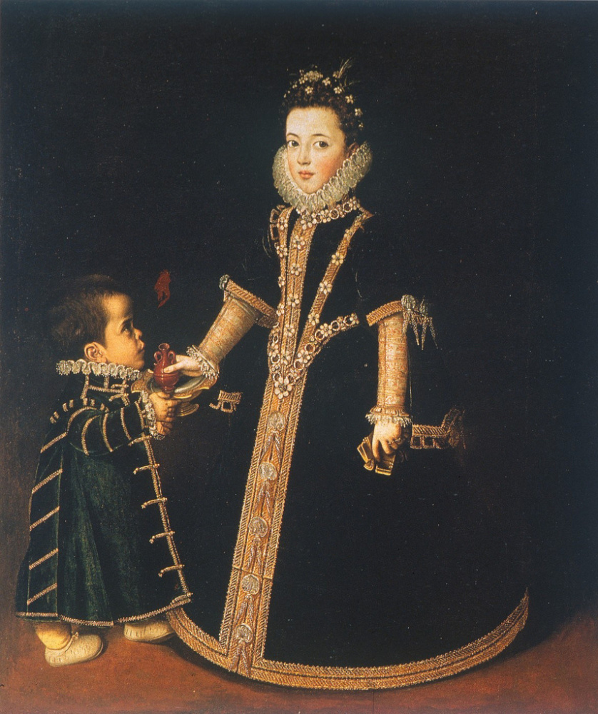 Sofonisba Anguissola. Girl with a dwarf (Portrait of Margarita of Savoy)
