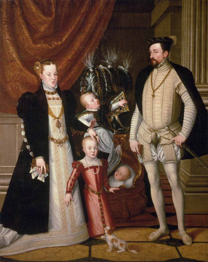 Giuseppe Arcimboldo. Retrato del emperador Maximiliano II con su familia.