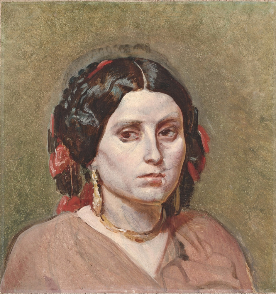 Александр Андреевич Иванов. Голова молодой женщины с серьгами и ожерельем. 1835-1840-е