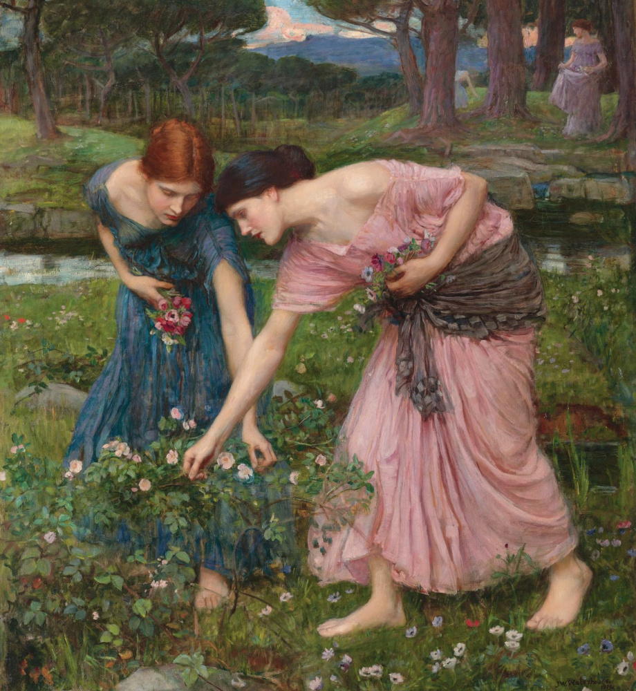 John William Waterhouse. Pluck roses as soon as possible