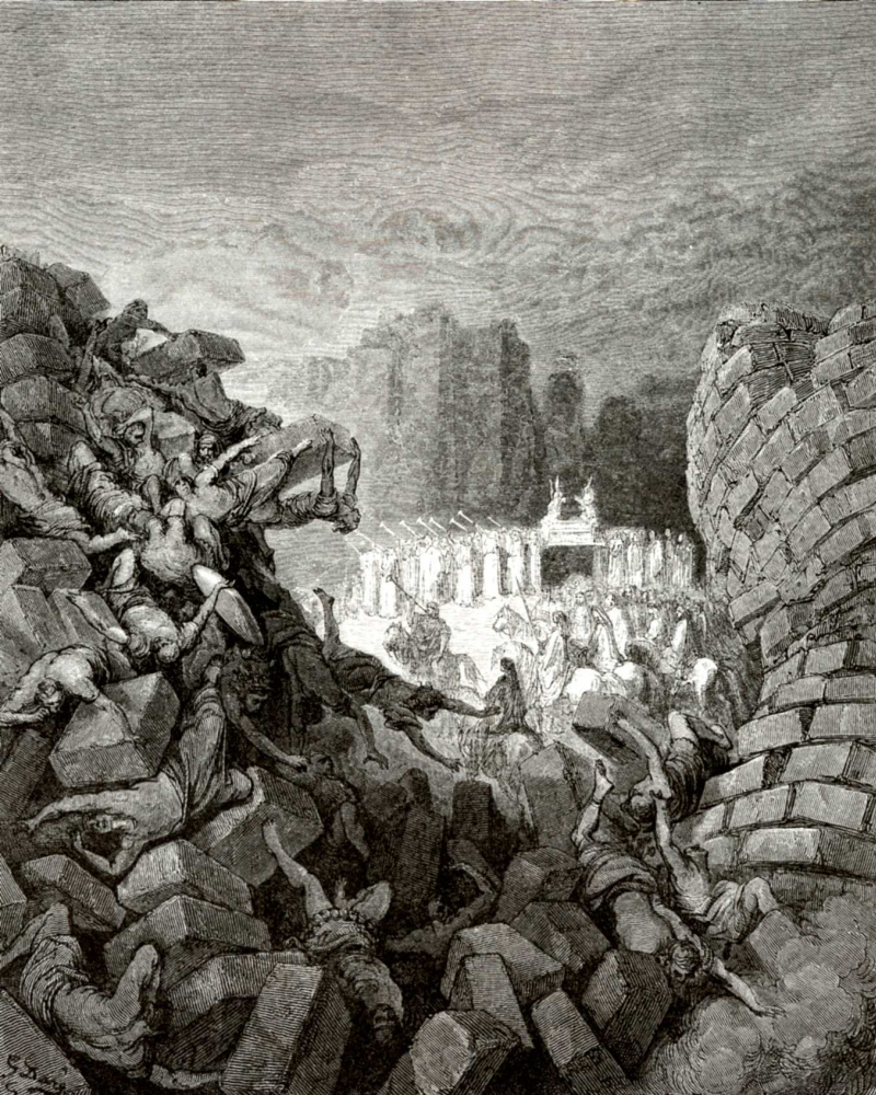 Paul Gustave Dore. Illustration to the Bible: the destruction of Jericho