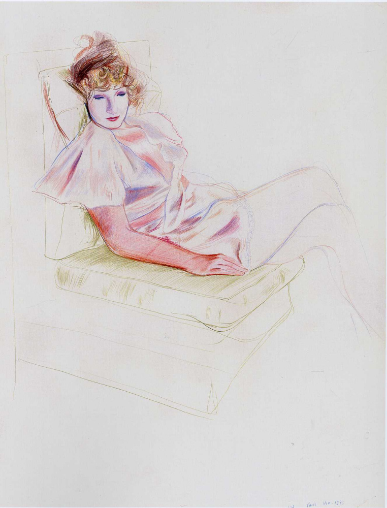 David Hockney. Celia in Negligee