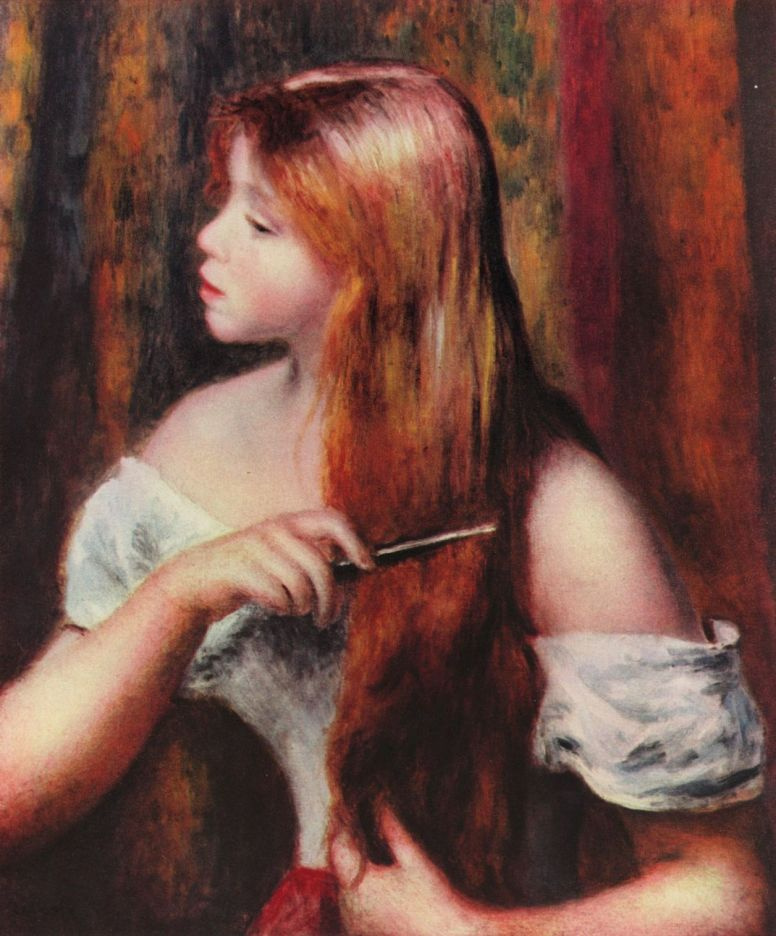 Pierre-Auguste Renoir. Hair girl