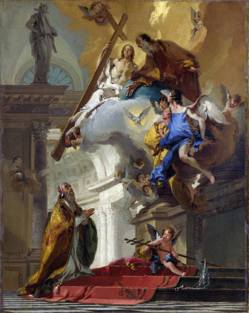 Giovanni Battista Tiepolo. Pope Clement I Praying to the Trinity