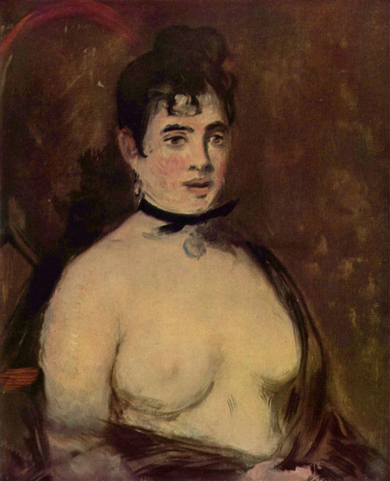 Edouard Manet. Brunette with bare Breasts