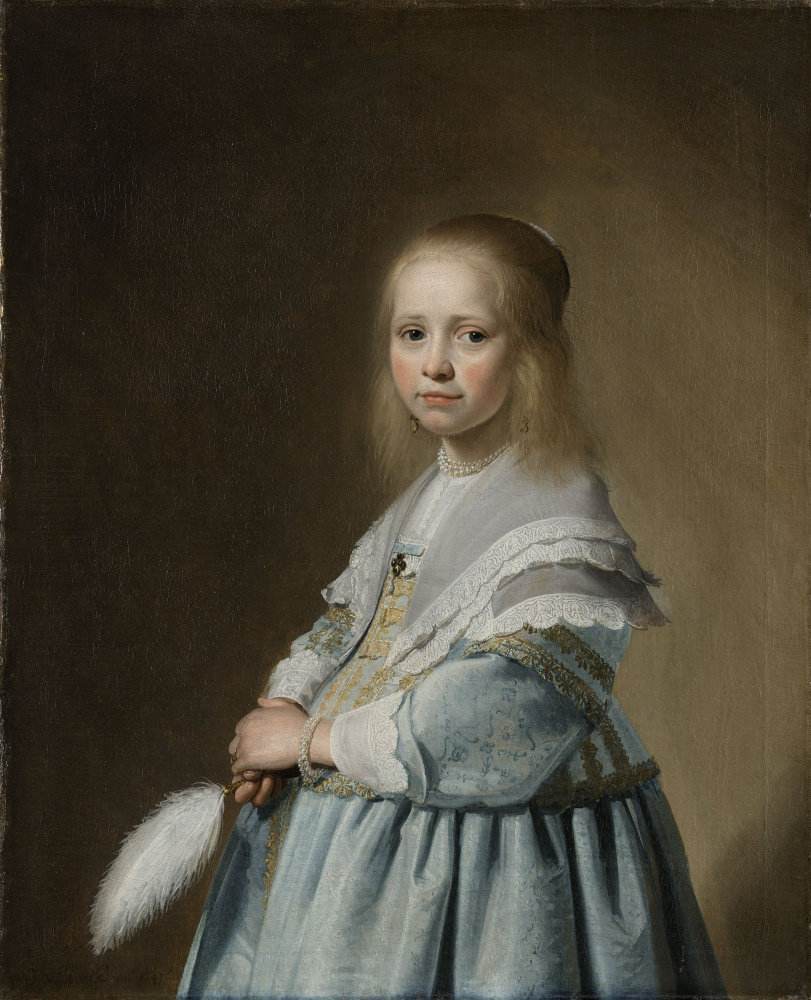 Ian Cornelis Versprop. Portrait of a girl in a blue dress