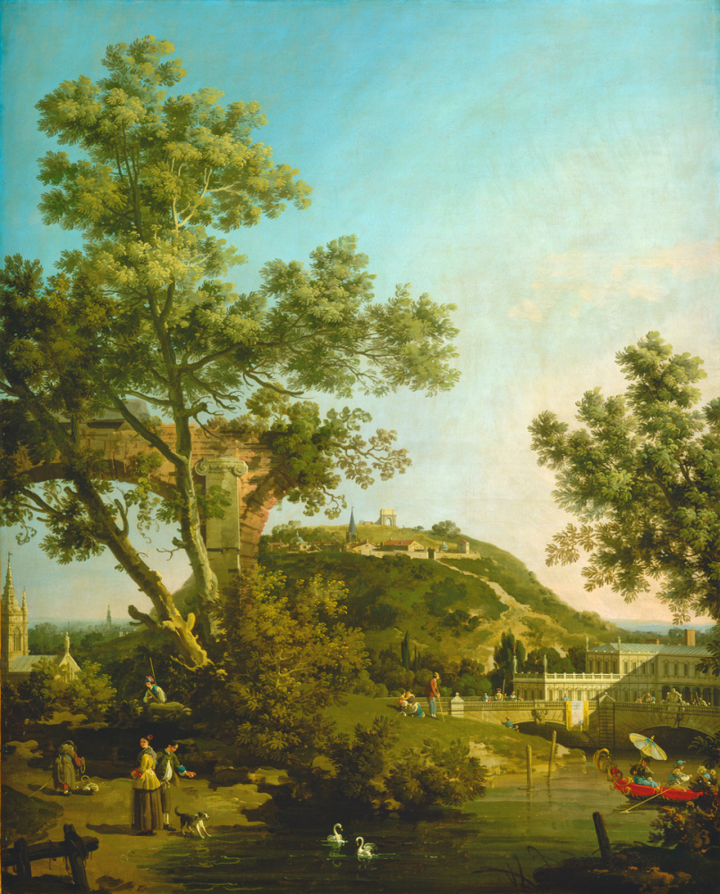 Giovanni Antonio 运河（Canaletto）. English landscape with a castle