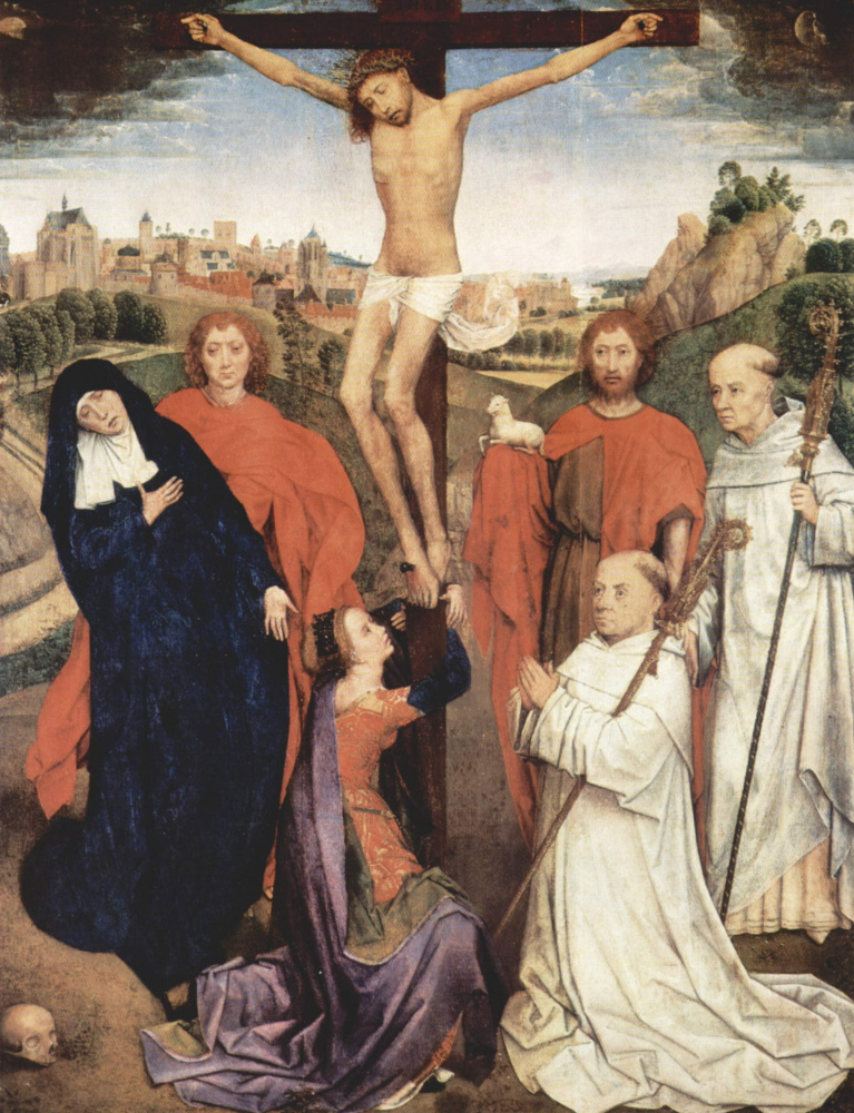 Hans Memling. The crucifixion. Triptych Of Jan Crabbe. The Central part