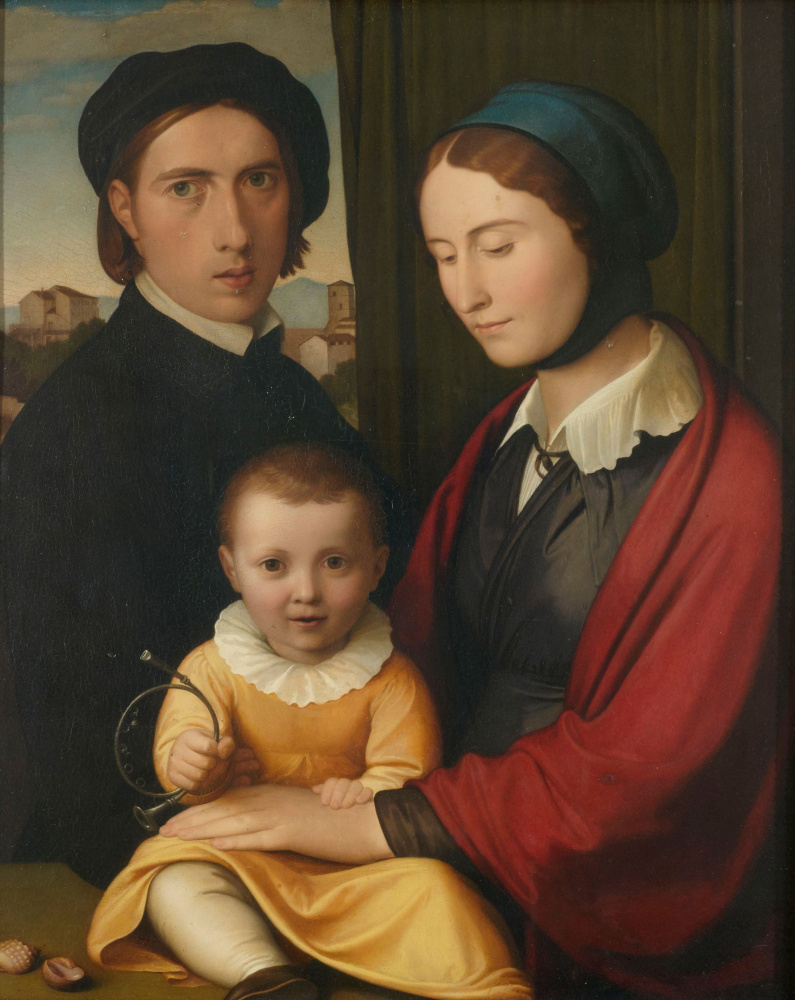 Johann Friedrich Overbeck. Self portrait with wife and son Alfons