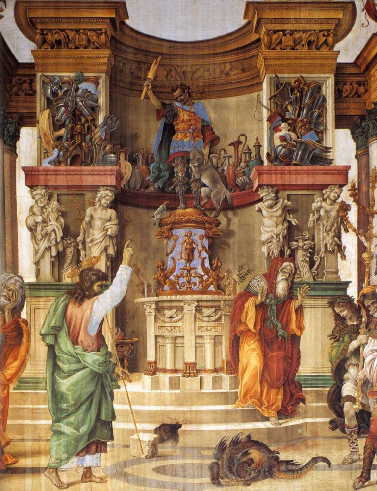 Filippino Lippi. St. Philip exorcising the dragon from the temple