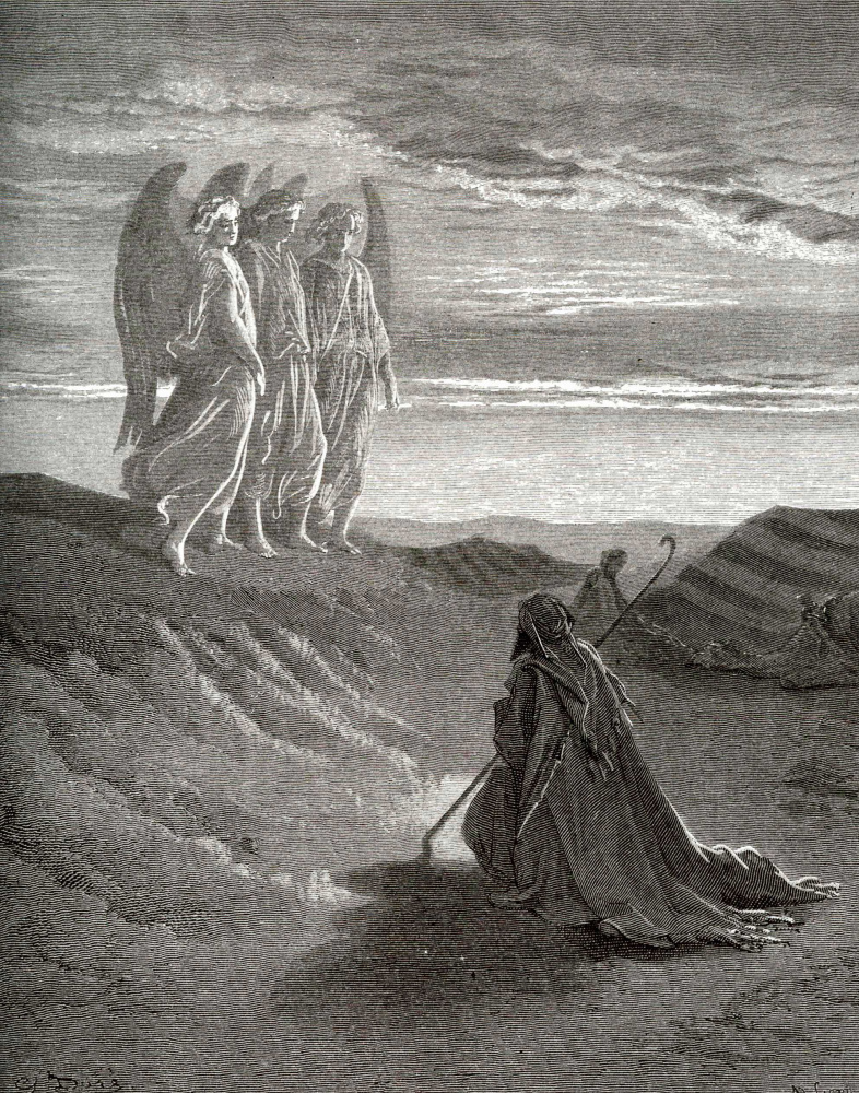 Paul Gustave Dore. Bible illustrations: the appearance of the Lord to Abraham