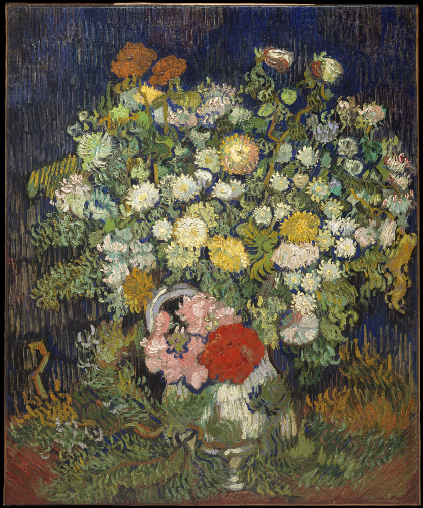 Vincent van Gogh. Chrysanthemums and wild flowers in a vase