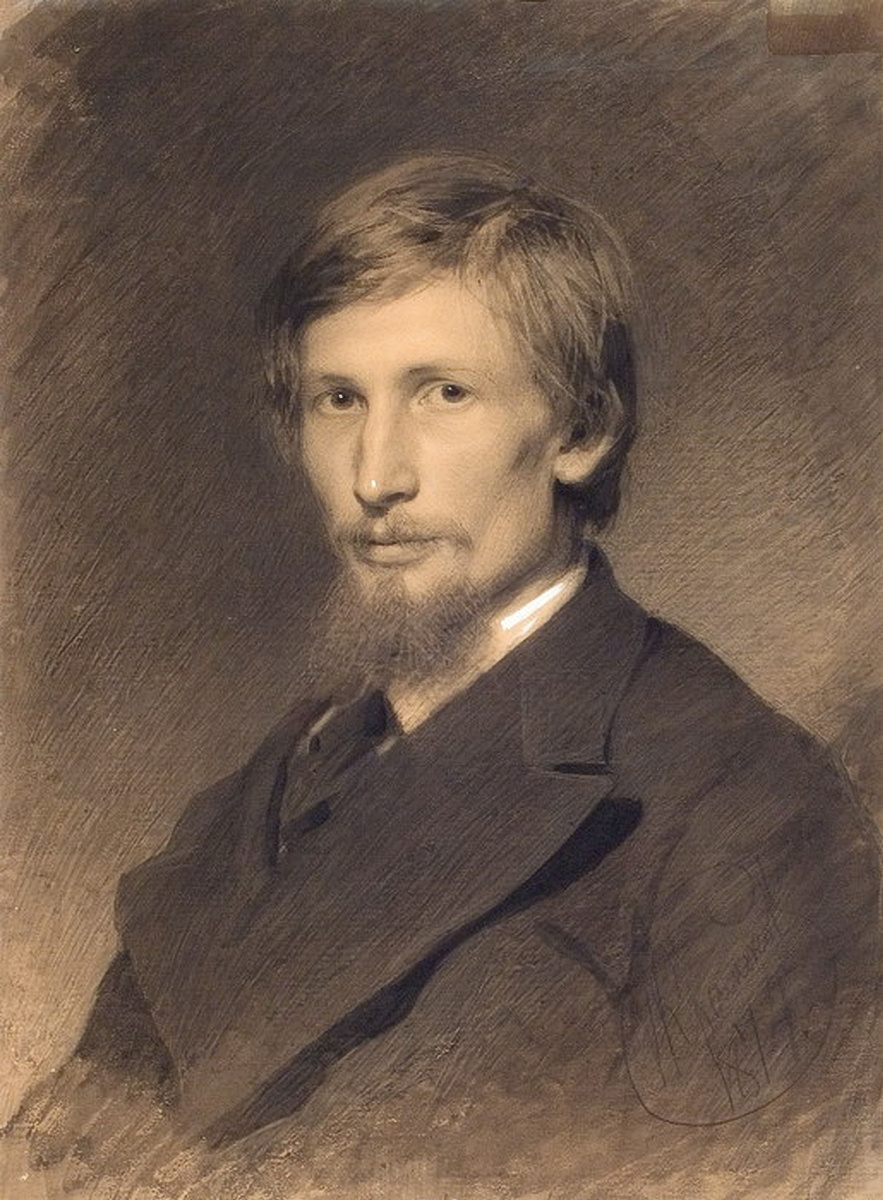 Ivan Nikolayevich Kramskoy. 艺术家Victor Mikhailovich Vasnetsov的肖像