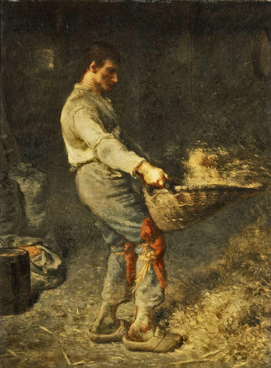 Jean-François Millet. Peasant sifting grain
