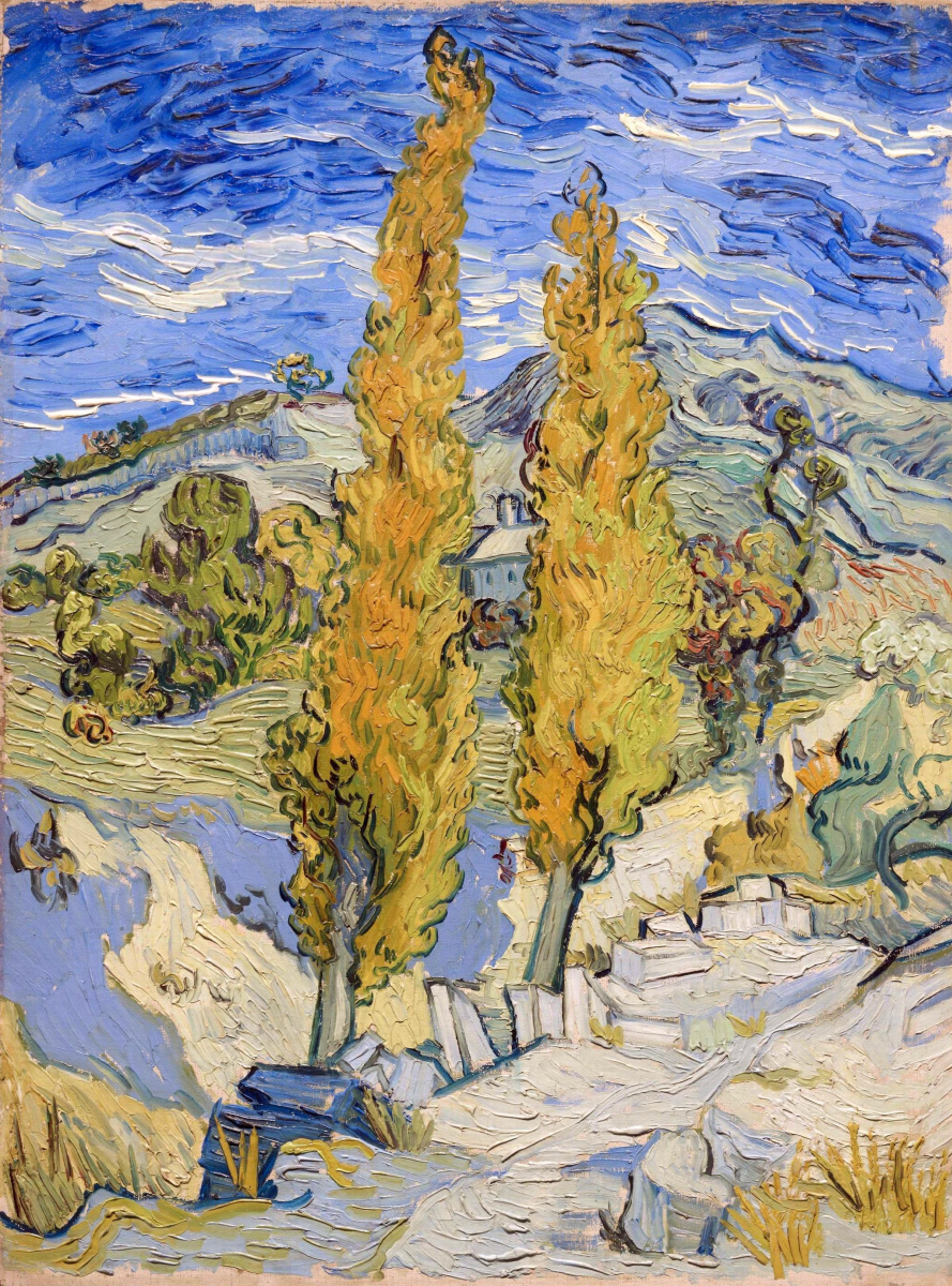 Vincent van Gogh. Two poplars on a road to the hills