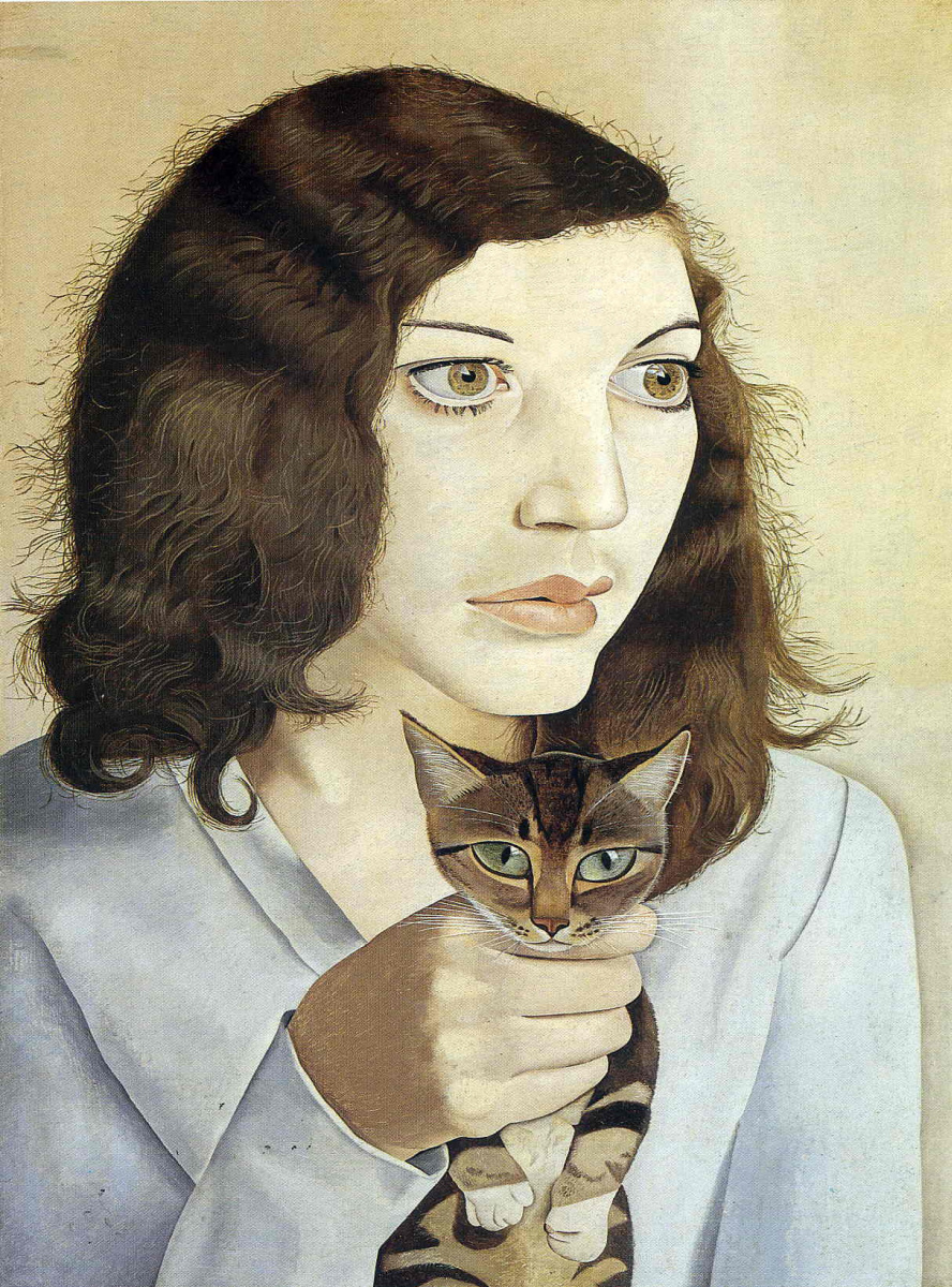 Lucien Freud. Girl with a kitten