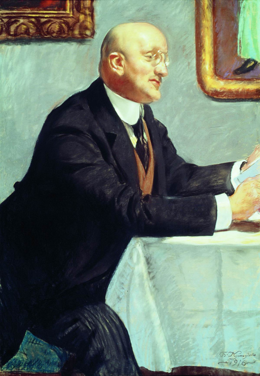 Boris Kustodiev. Portrait Of Igor Emmanuilovich Grabar. Unrealized sketch for a group portrait artists society "World of art"