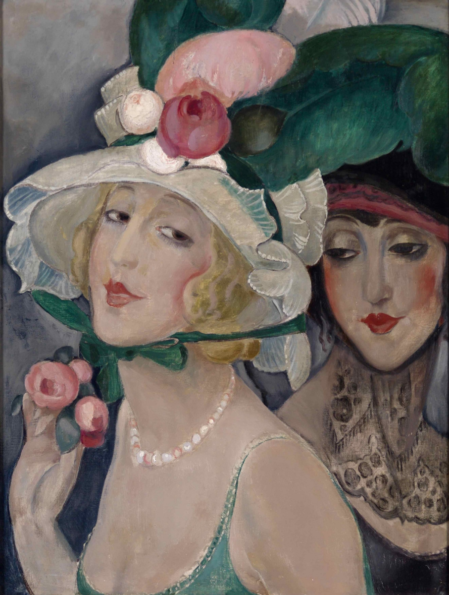 Gerda Wegener. Two yoke in hats (Lily and her friend)