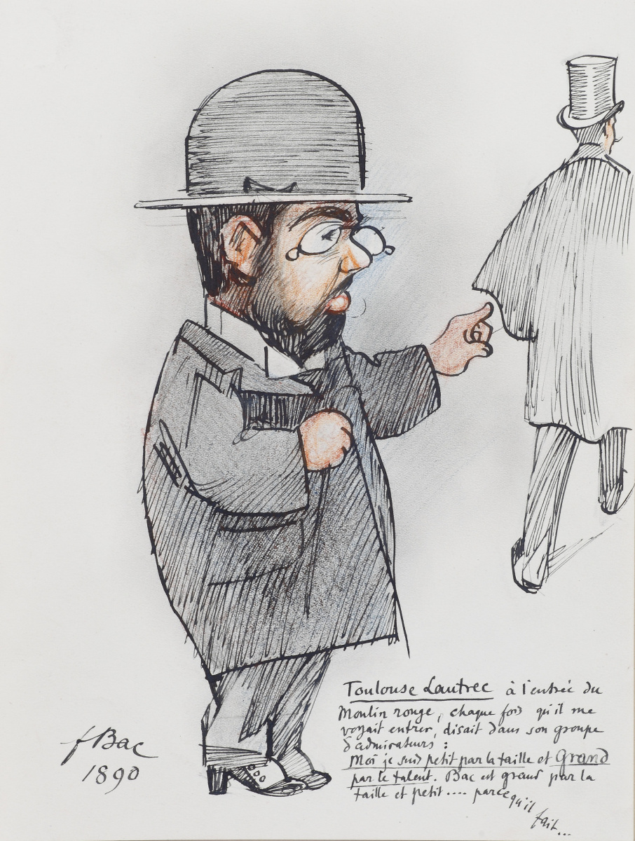 Ferdinand Buck. The caricature of Toulouse-Lautrec