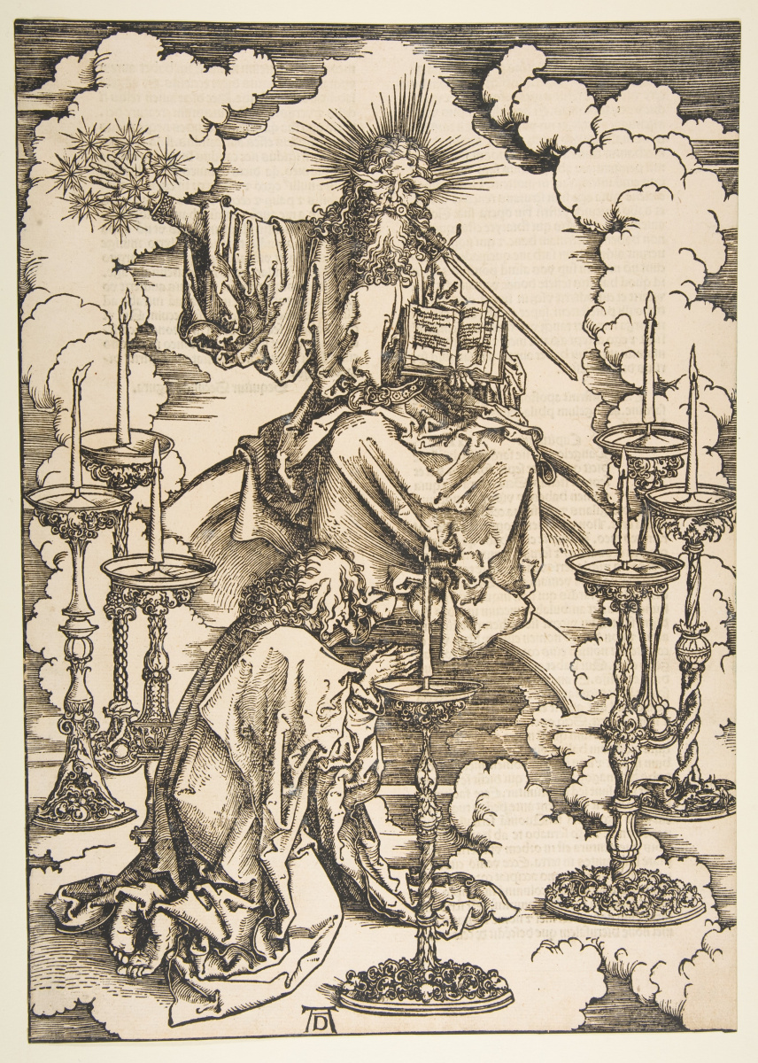 Albrecht Dürer. A vision by Saint John the seven lamps