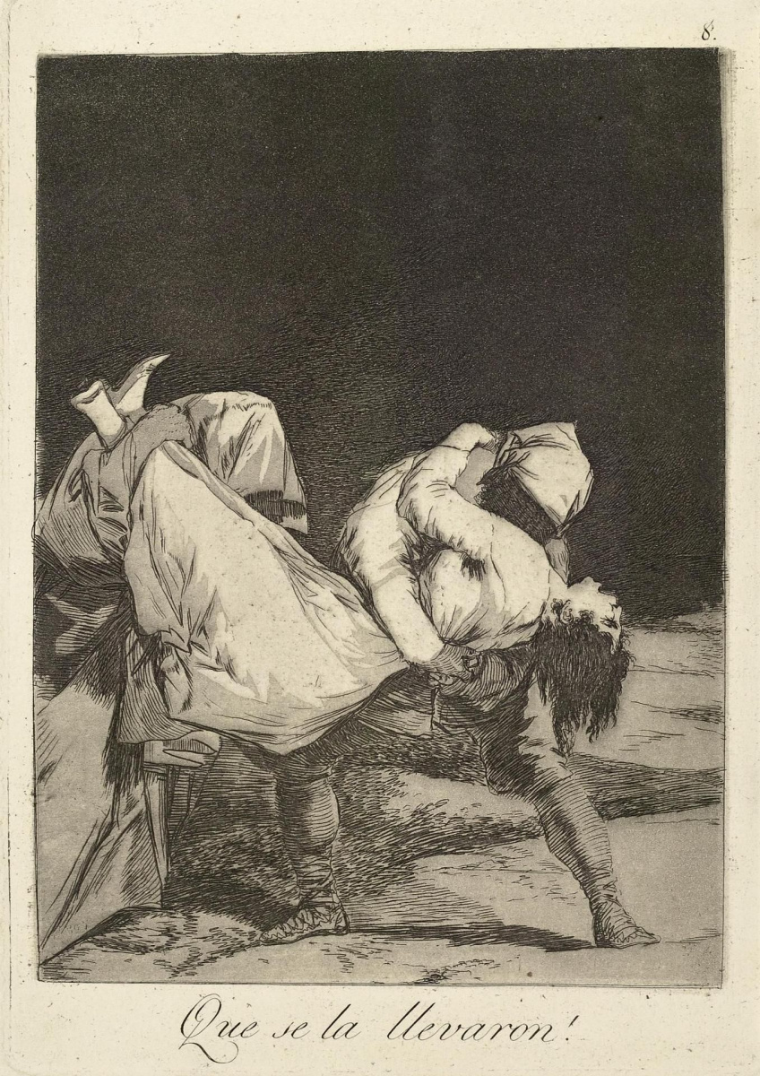 Francisco Goya. "She's been kidnapped!" (Series "Caprichos", page 8)