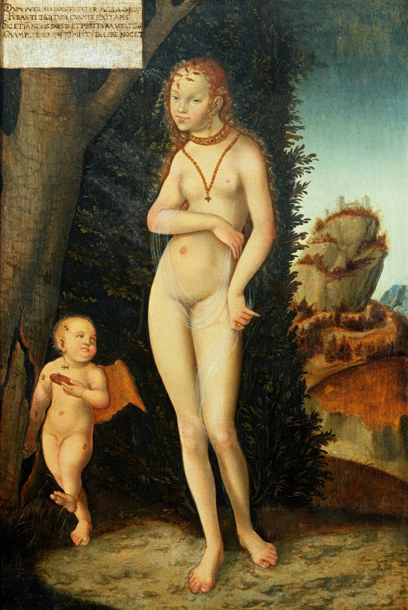Lucas Cranach the Elder. Venus and Cupid stealing honeycomb