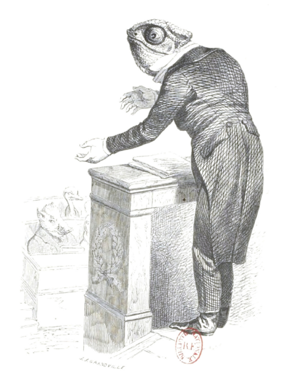 Jean Ignace Isidore Gérard Grandville. Chameleon speaker: As always, I am like everyone else! "Scenes of public and private life of animals"