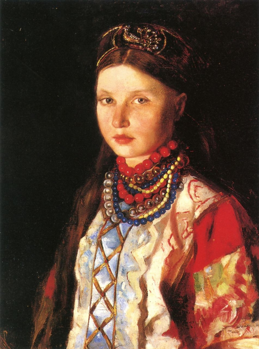 Marianna Vladimirovna Verevkina. Ritratto di una ragazza in costume russo