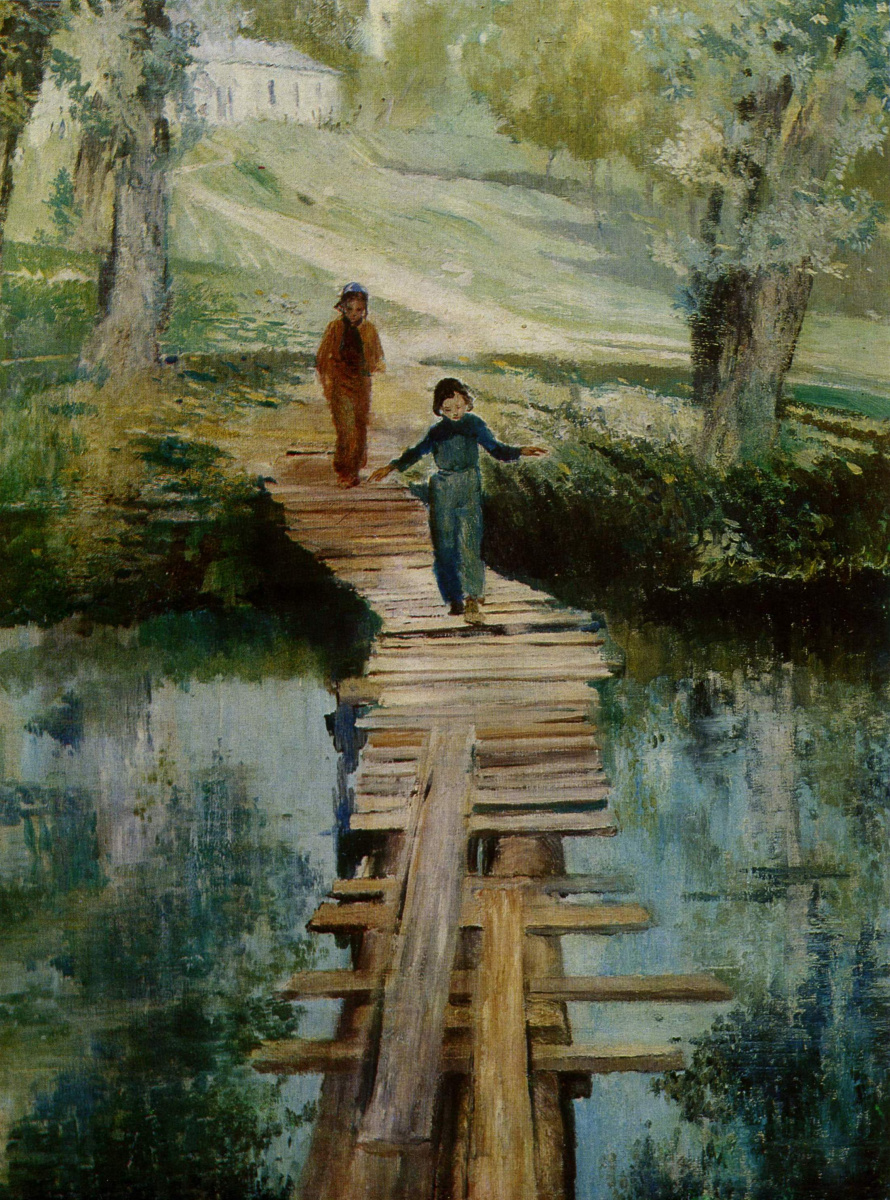 Yuri Ivanovich Pimenov. Mädchen und die Brücke