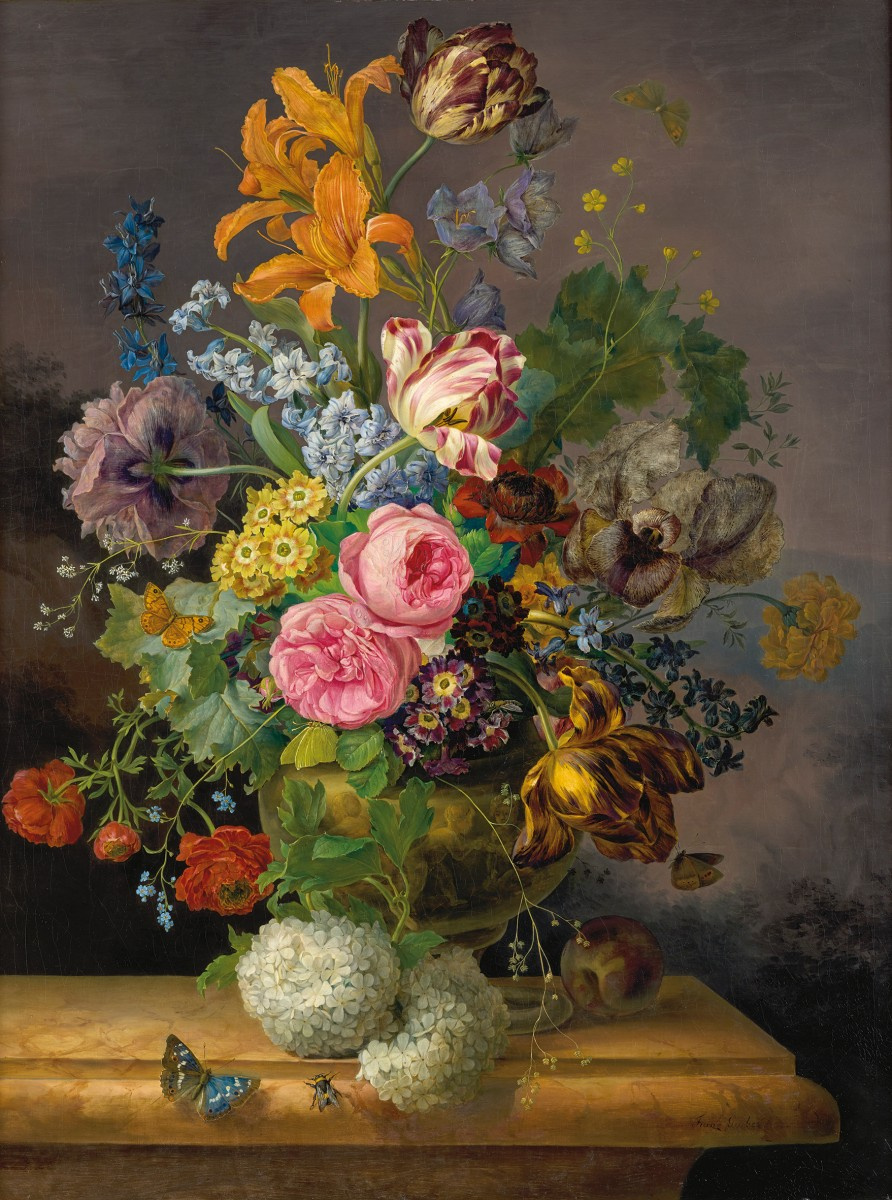 Franz Xavier Gruber. Natura morta con fiori