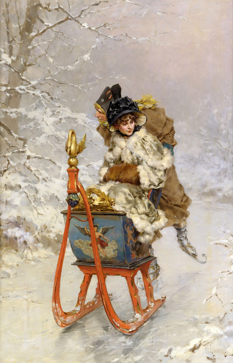 Hendrik Frederic Kemmerer. In the sleigh.
