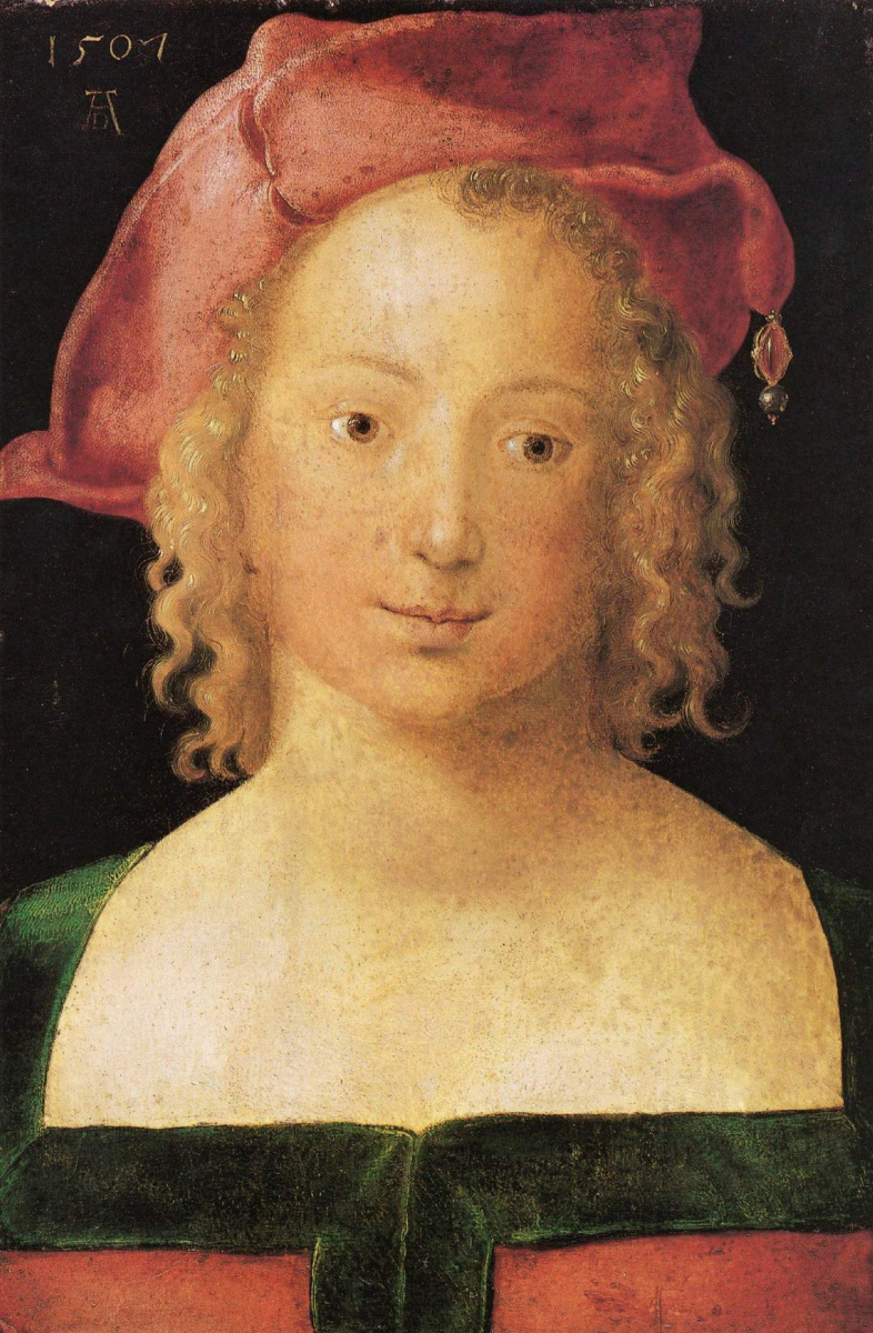 Albrecht Dürer. Portrait of a girl in a red beret