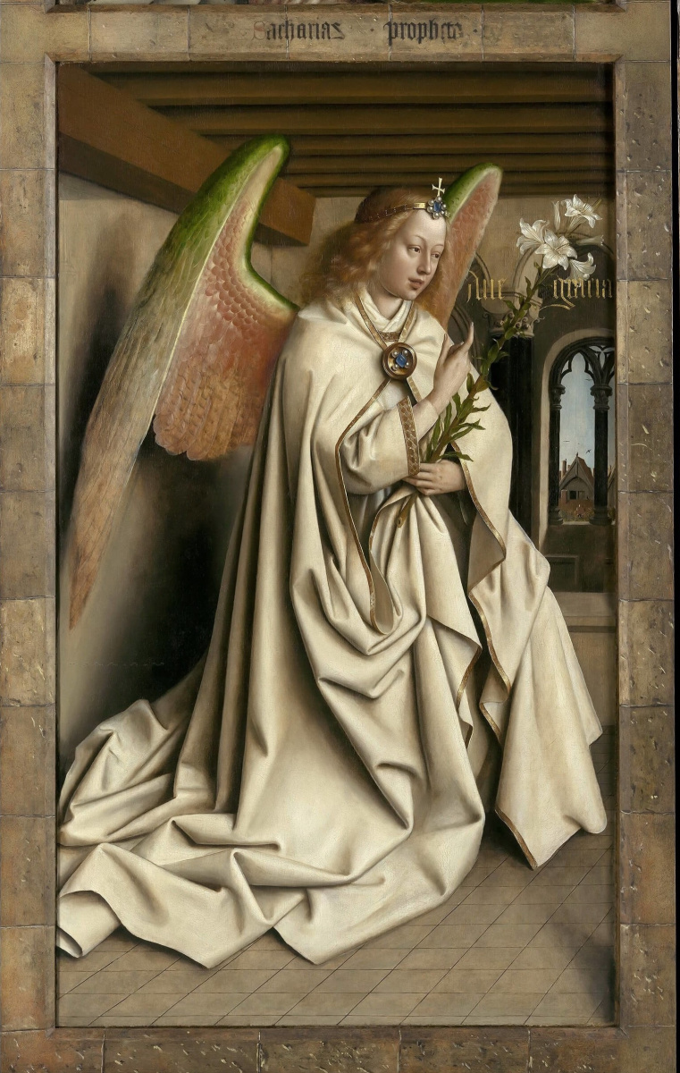 Jan van Eyck. Ghent altarpiece with wings closed (fragment)