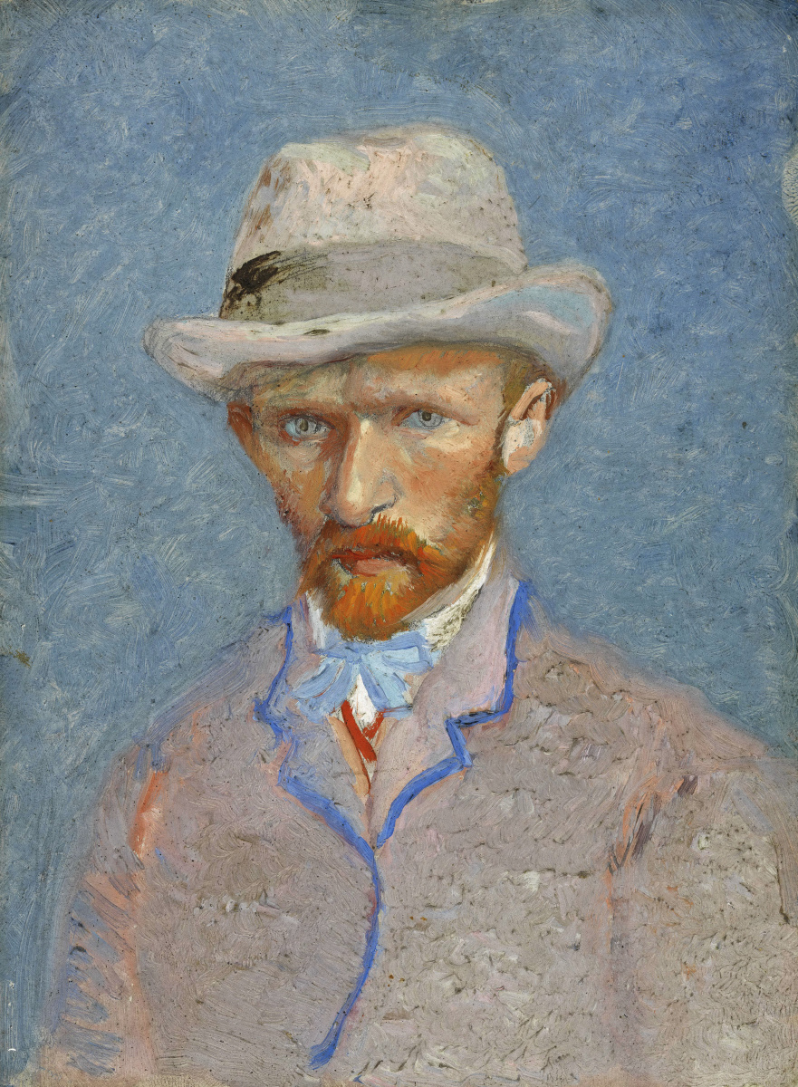 Vincent van Gogh. Self-portrait in a gray felt hat