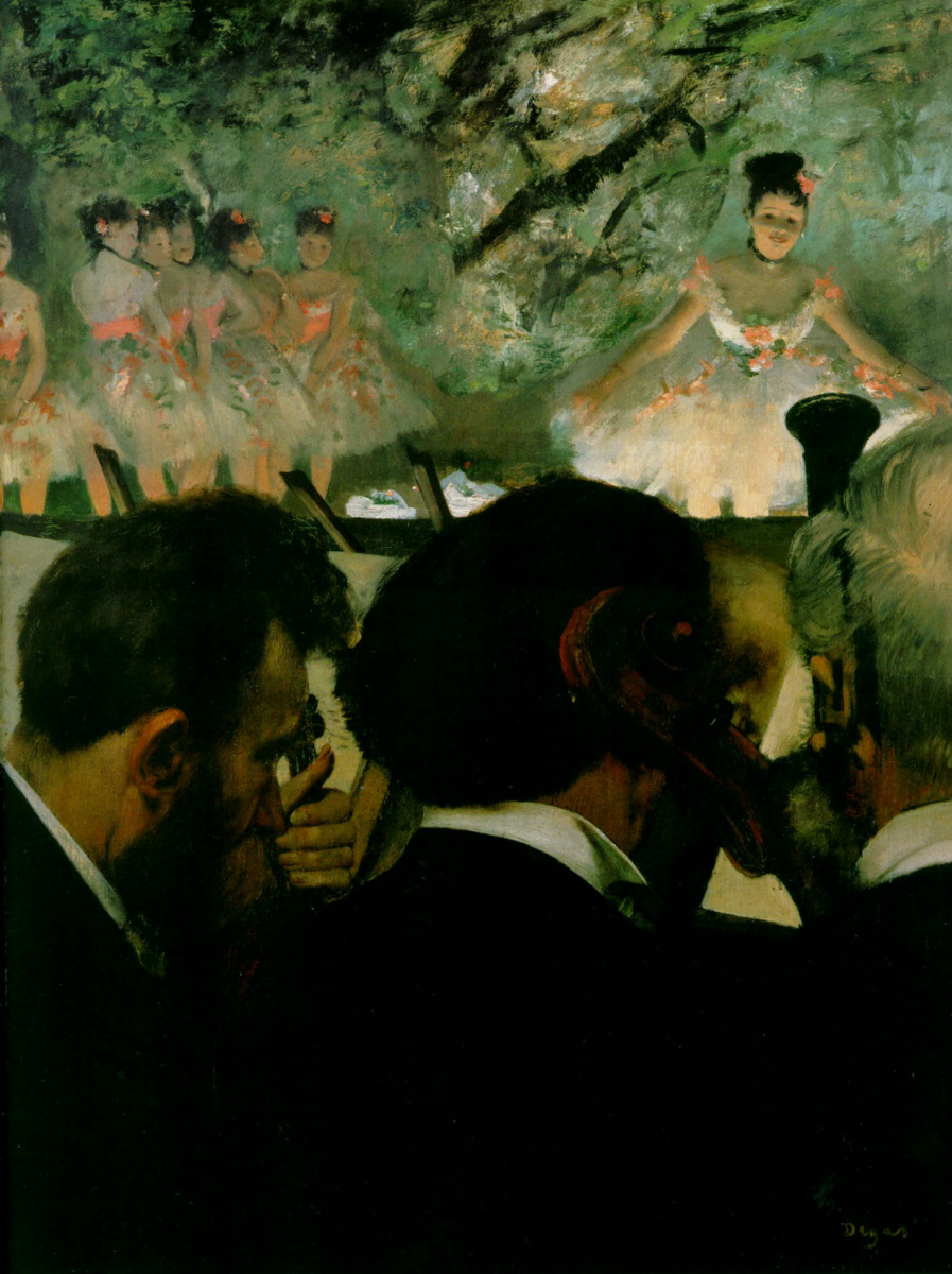 Edgar Degas. The musicians in the orchestra