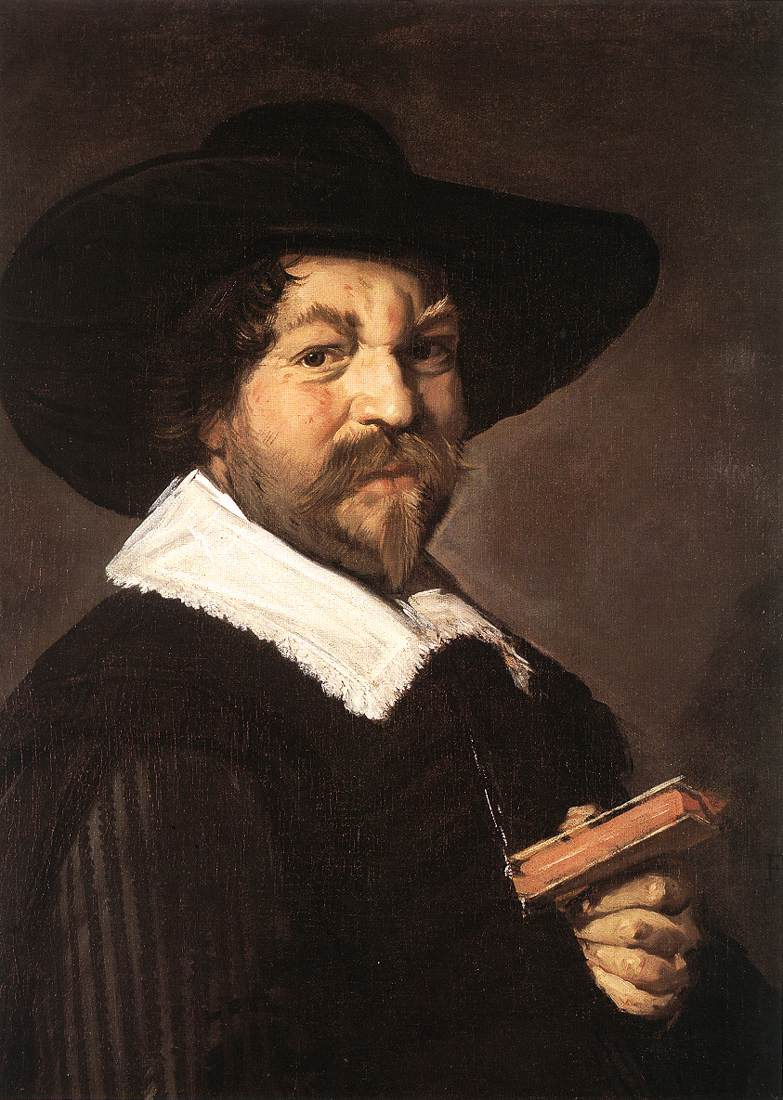 Frans Hals. Portrait of a man holding a book