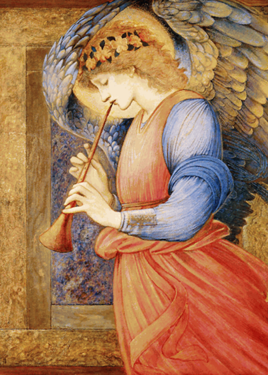 Edward Coley Burne-Jones. Angel playing flagol