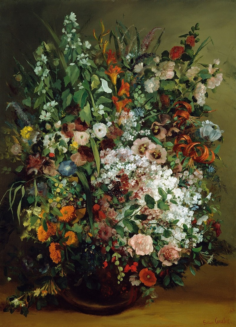 Gustave Courbet. A bouquet of flowers in a vase