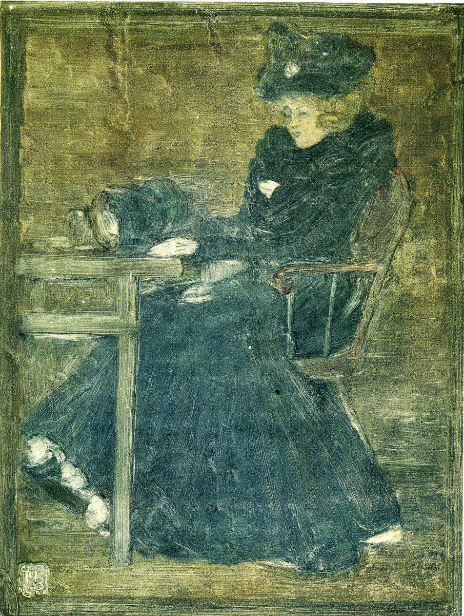 Maurice Braziel Prendergast. Portrait of a lady in black