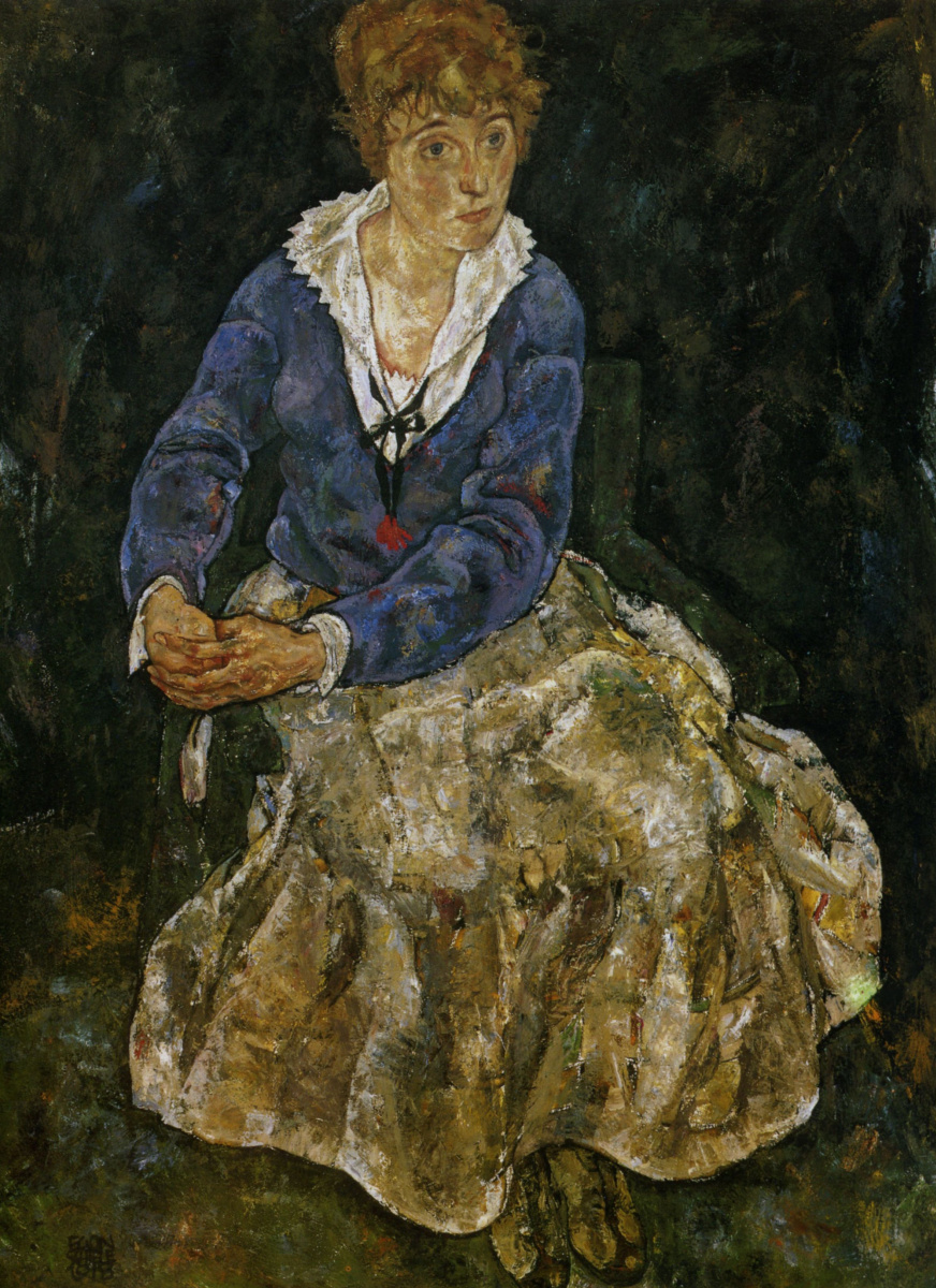 Egon Schiele. Portrait of Edith Schiele, the artist's wife