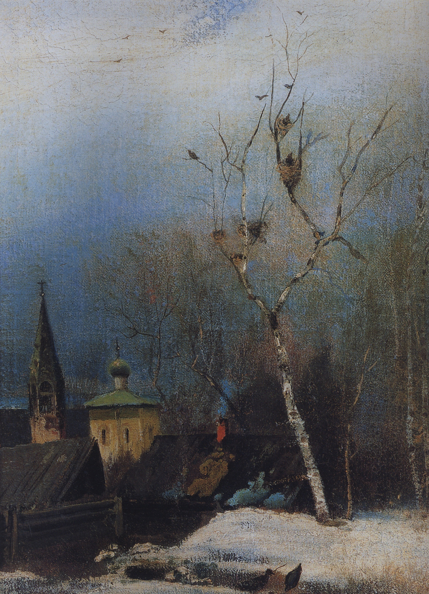 Alexey Savrasov. Early spring. Variant-repetition of the painting "Rooks have arrived"