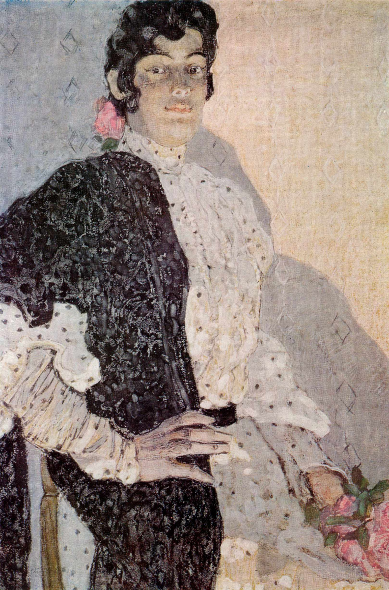 Alexander Yakovlevich Golovin. Spanish woman with black shawl