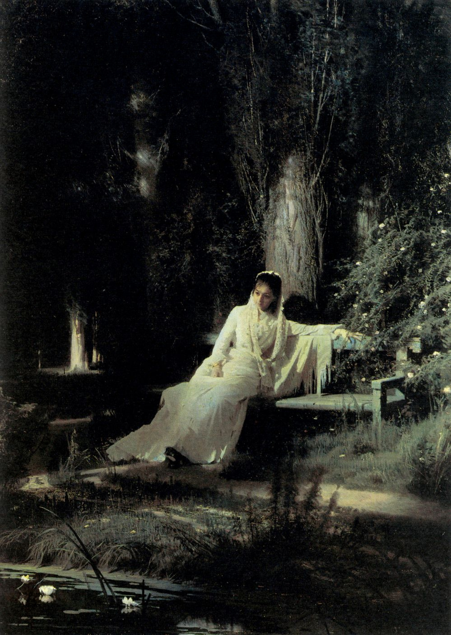 Moonlit night, 1880, 135×179 cm by Ivan Nikolayevich Kramskoy: History,  Analysis & Facts | Arthive