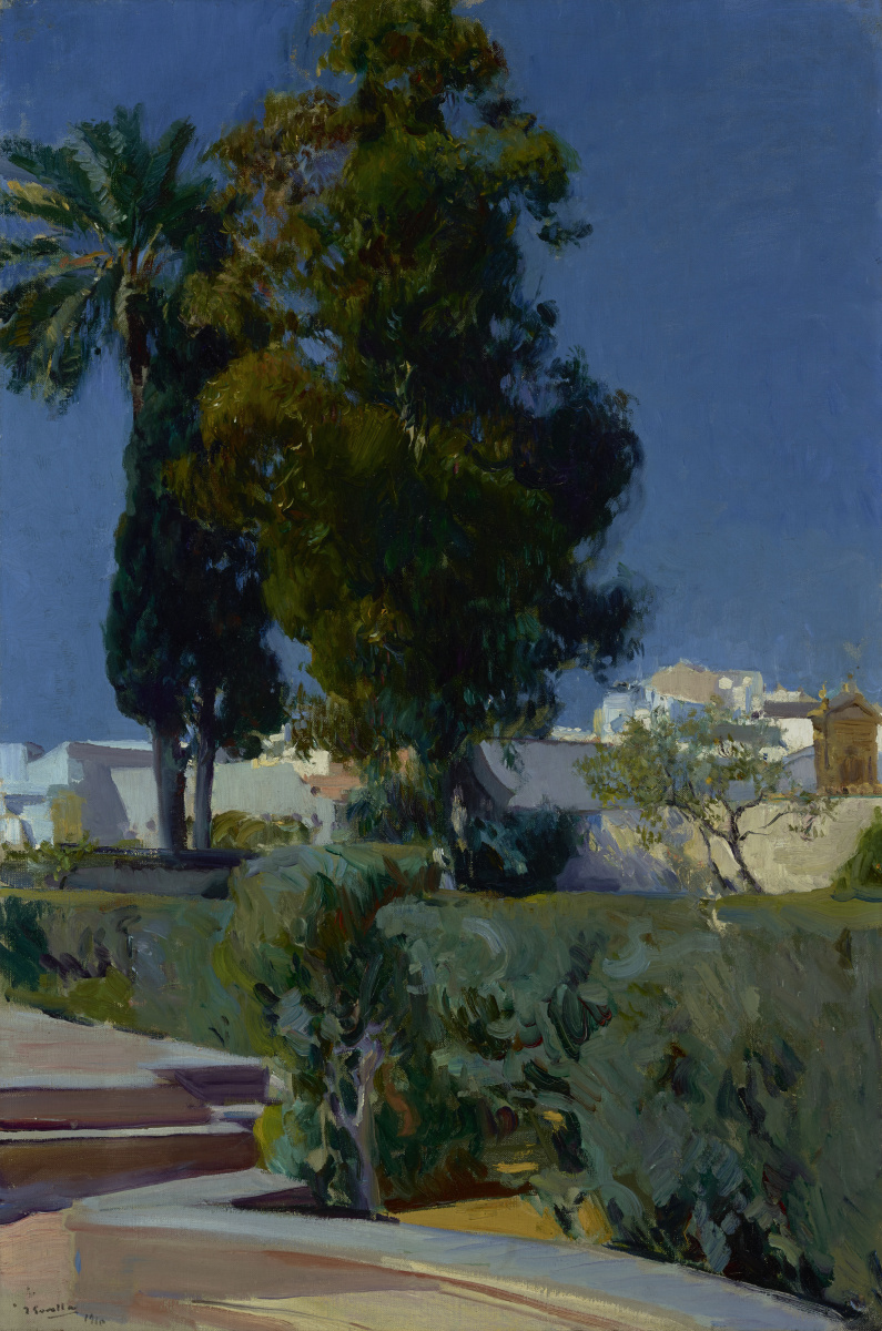 Joaquin Sorolla. Area in the garden, the Alcazar in Seville